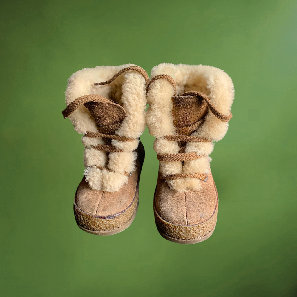 Bottes bébé vintage Gallia mouton retourné Italie années 60