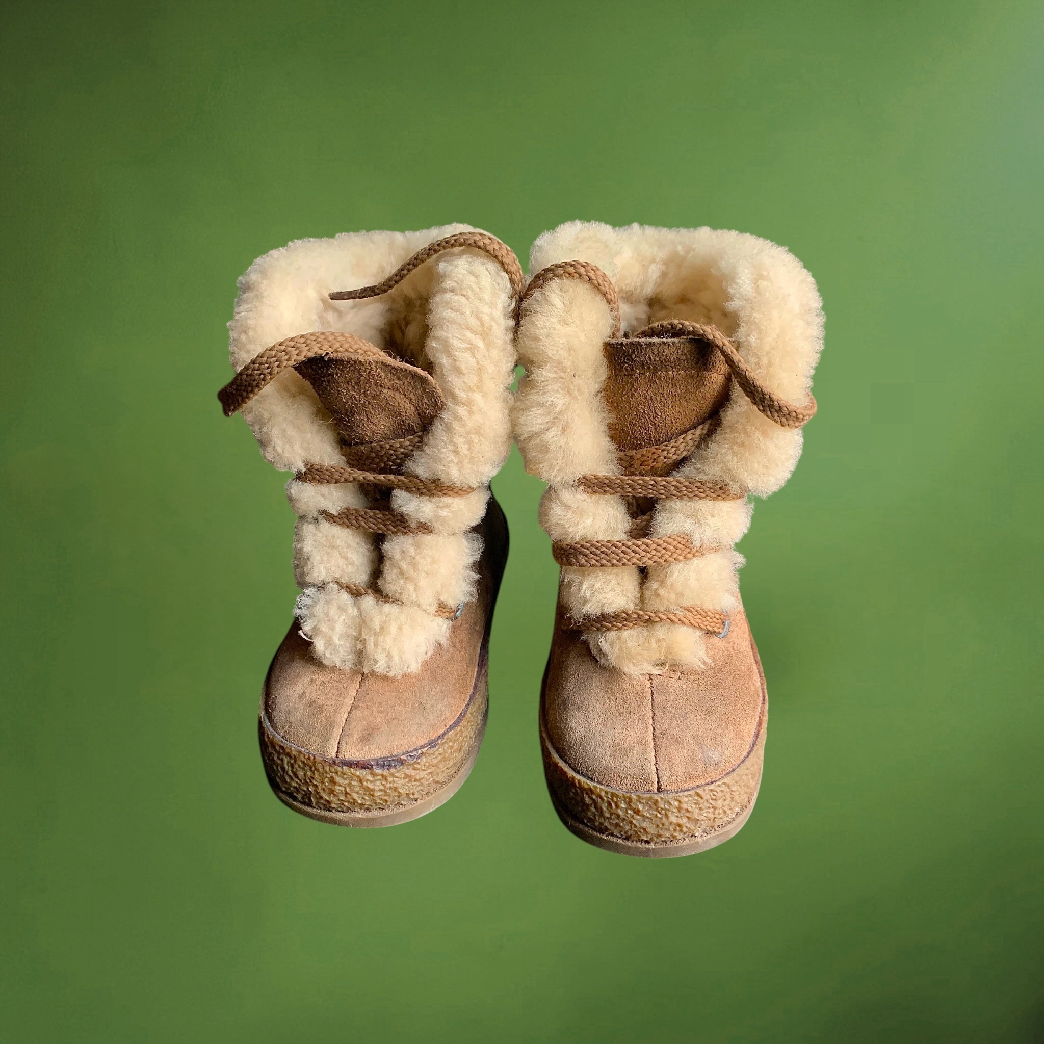Bottes bébé vintage Gallia mouton retourné Italie années 60