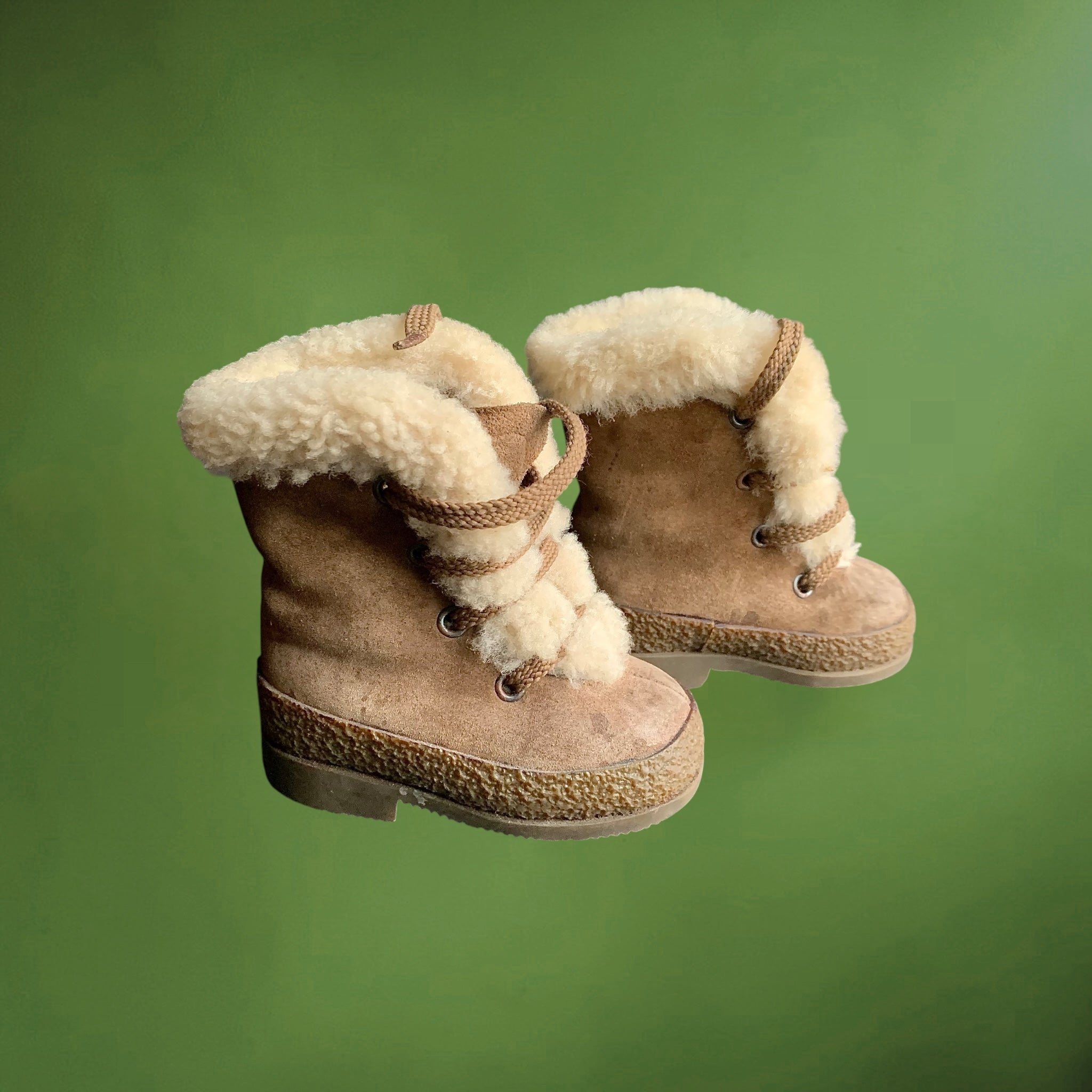 Bottes bébé vintage Gallia mouton retourné Italie années 60