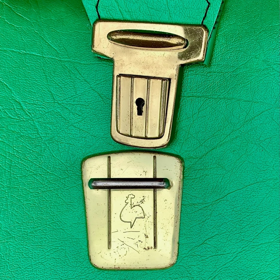 Sac de Voyage en Skaï Vert Lumineux – Années 60 70