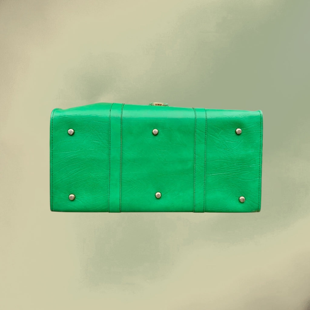 Sac de Voyage en Skaï Vert Lumineux – Années 60 70