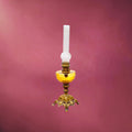 Lampe à Pétrole Ancienne en Verre Ambré