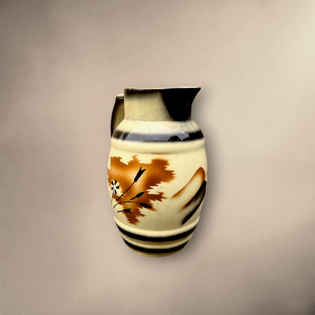 Pichet Art Déco Wächtersbach en Céramique Émaillée Spritzdekor – Années 30