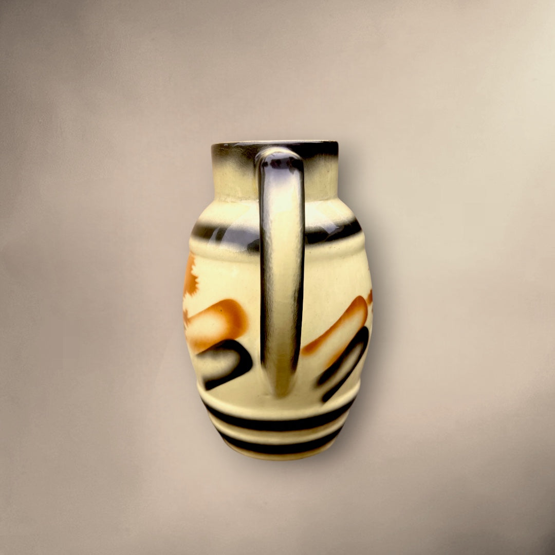 Pichet Art Déco Wächtersbach en Céramique Émaillée Spritzdekor – Années 30