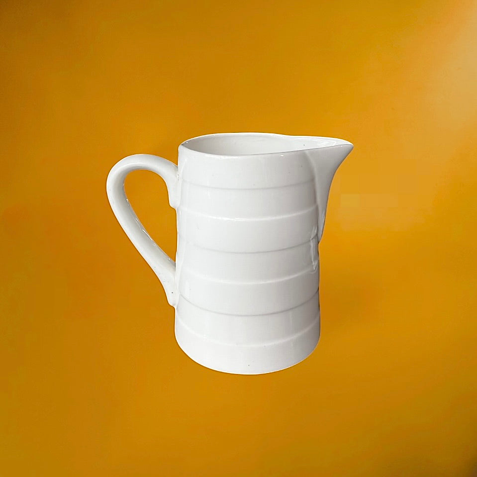 Pichet Doseur Boch La Louvière 2 Litres Céramique Blanche Années 50 60