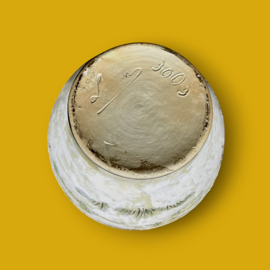 Vase en grès signé Eugène Losson – décor asiatique - Bouffioulx – années 1950–1960