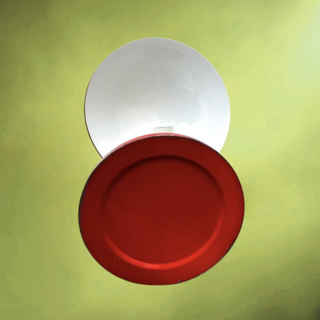 Lampe de bureau vintage rouge – métal laqué – esprit Space Age – années 1960–1970