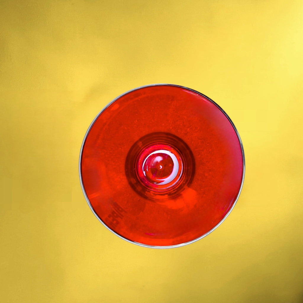 Seau à Champagne Piper-Heidsieck Vintage Acrylique Rouge Transparent Logo Doré -  Années  80 90