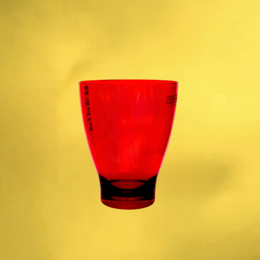 Seau à Champagne Piper-Heidsieck Vintage Acrylique Rouge Transparent Logo Doré -  Années  80 90