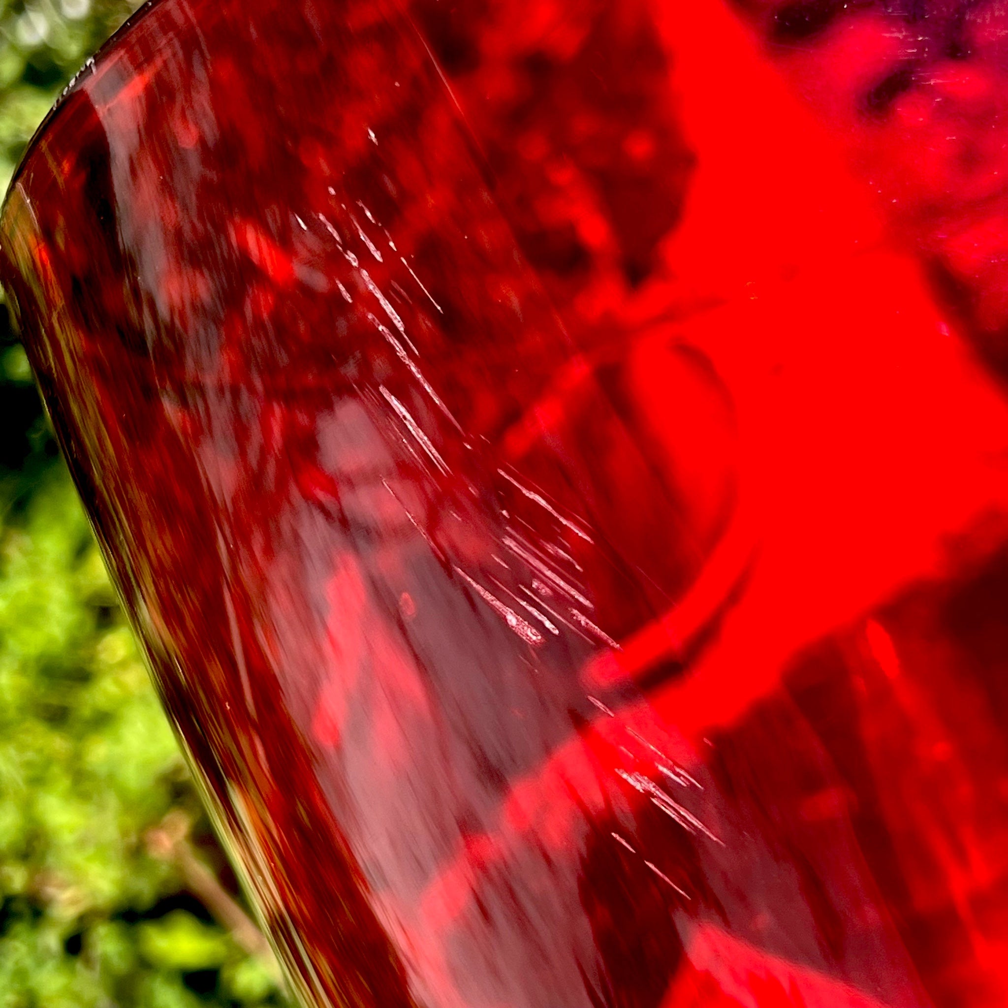 Seau à Champagne Piper-Heidsieck Vintage Acrylique Rouge Transparent Logo Doré -  Années  80 90