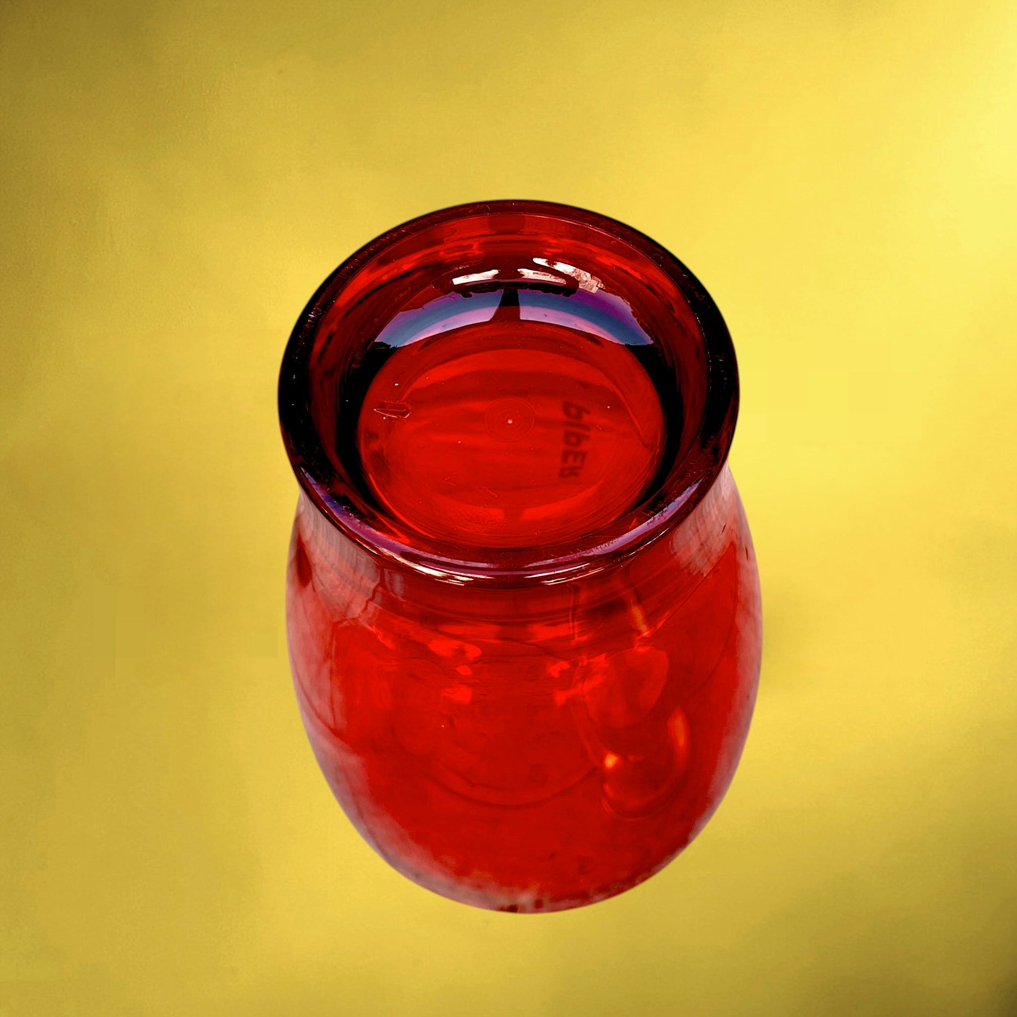 Seau à Champagne Piper-Heidsieck Vintage Acrylique Rouge Transparent Logo Doré -  Années  80 90