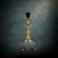 Pied de Lampe Vintage en Laiton Massif Poli Style Bougeoir Années 50 60