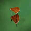 Encoignure Vintage Formica Imitation Bois Liseré Doré Années 50 60
