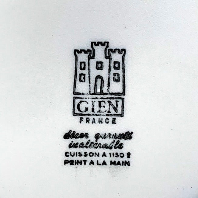 Série de 6 Assiettes à Fromage Gien en Céramique Décor Fromages de France - Années 70