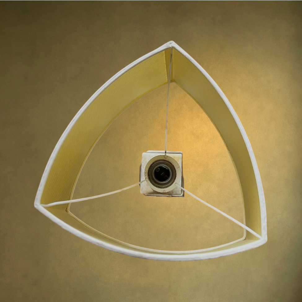 Lampe de Table en Laiton Doré et Base Onyx Clair - Années 70-80