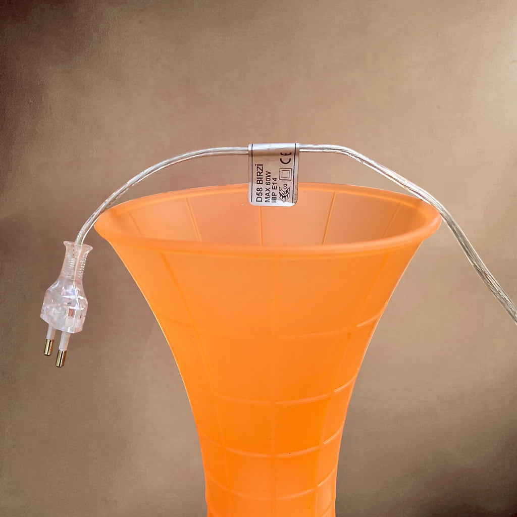 Lampe de Table Birzì D58 Luceplan Orange Silicone Souple – Design Fassina et Forcolini Italie 2004