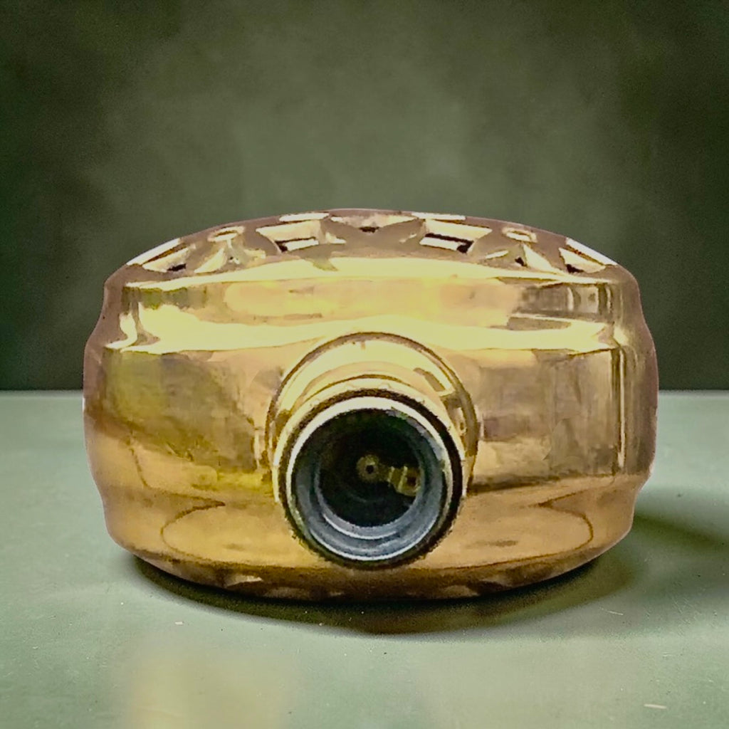 Grand pied de lampe ajouré en laiton massif — attribué à Deknudt — années 1960-1970