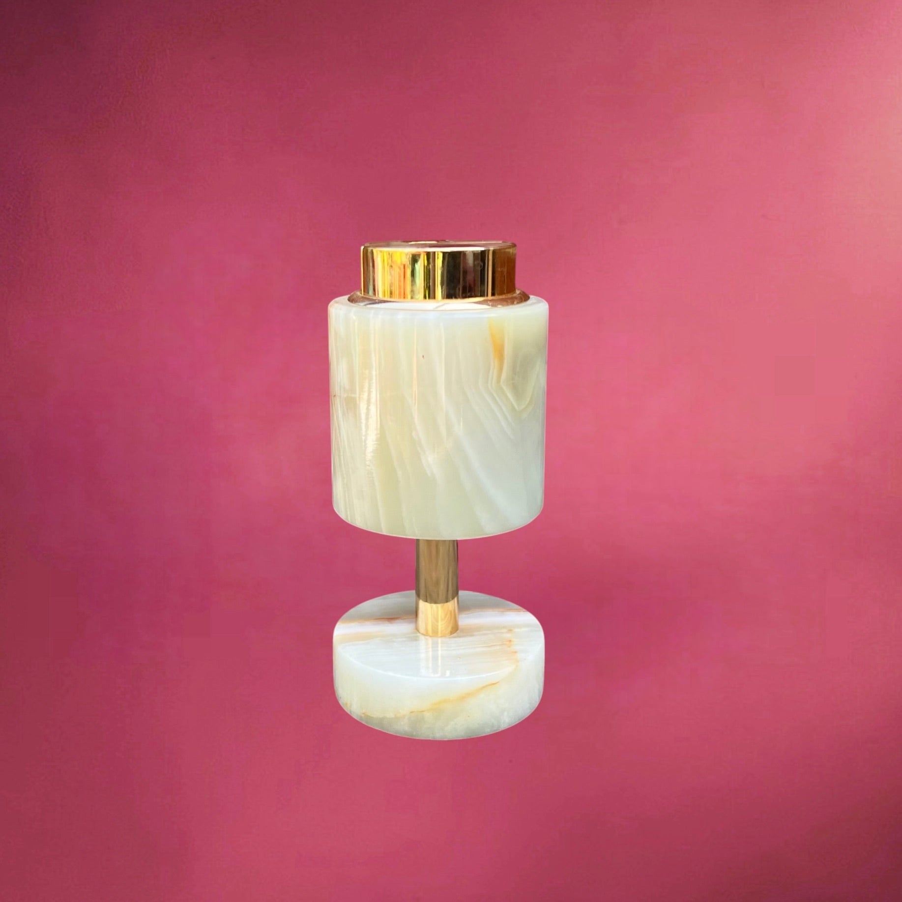 Briquet de Table Sarome Japon en Onyx et Métal Doré – Années 70