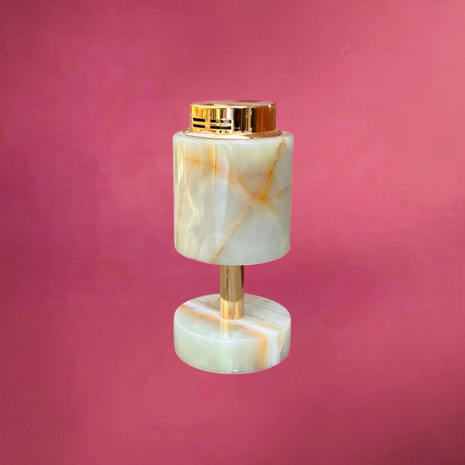 Briquet de Table Sarome Japon en Onyx et Métal Doré – Années 70