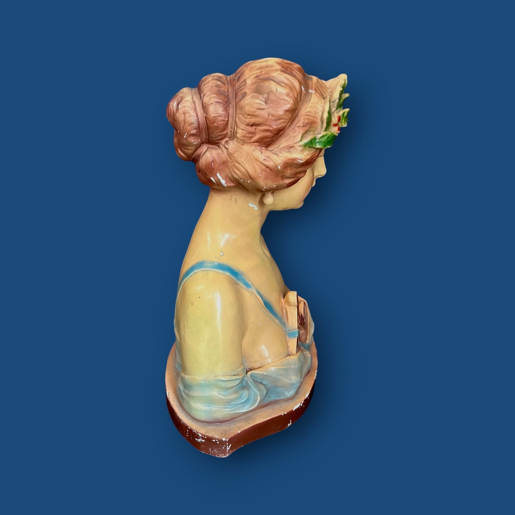 Buste de Saffo en plâtre polychrome Signé M. Fiorucci – Italie, début XXe siècle