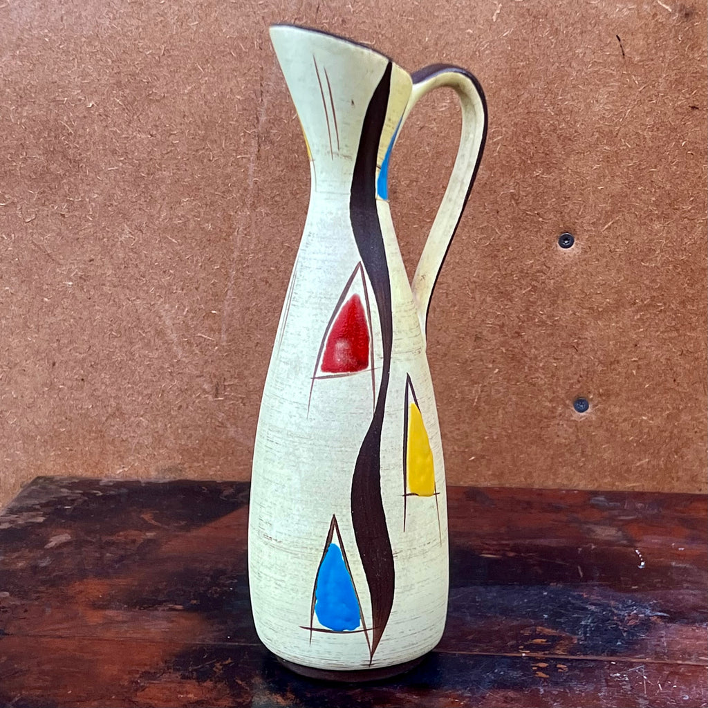 Vase Pichet Bay Keramik 243-25 Décor Kongo Polychrome - Fin des Années 50