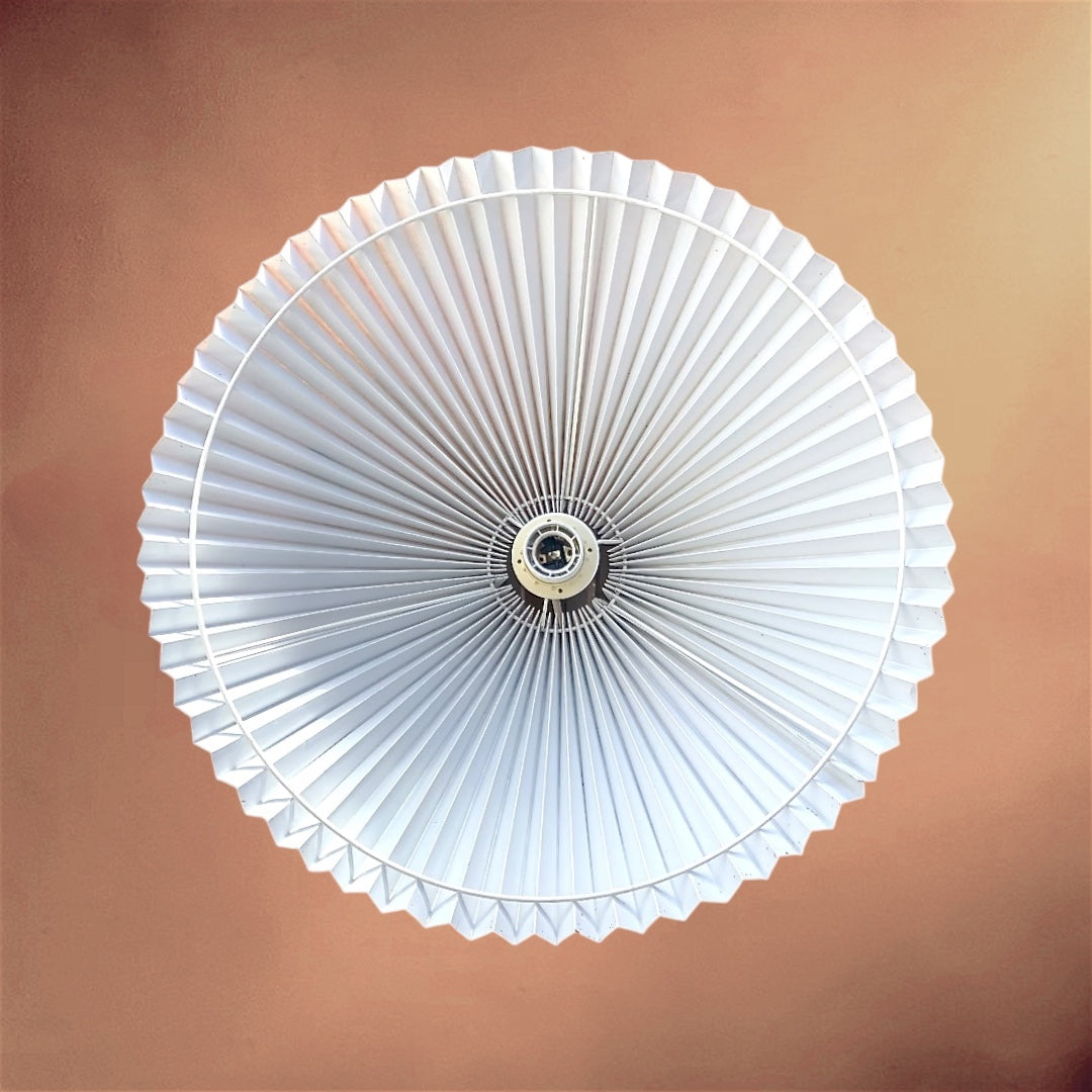 Suspension Vintage en Papier Plissé à Décor Floral Multicolore - Années 70