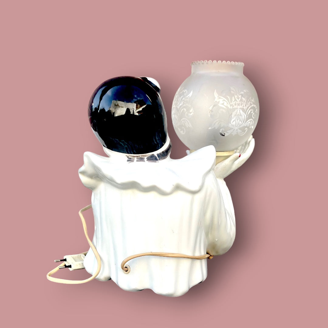 Lampe veilleuse Pierrot – céramique polychrome – années 1950-1960