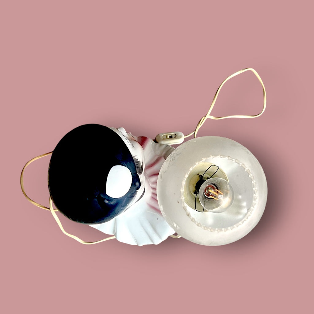 Lampe veilleuse Pierrot – céramique polychrome – années 1950-1960