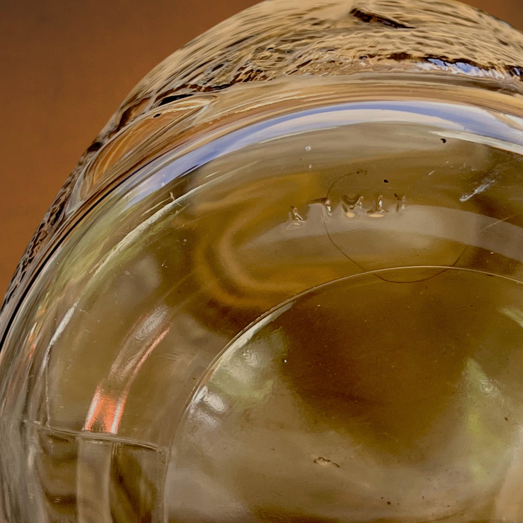 Service à Limonade Vemam en Verre Ambré Décor Agrumes en Relief - Années 70