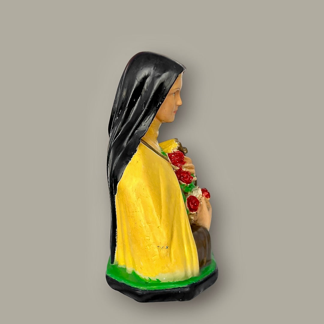 Buste ancien en plâtre polychrome Sainte-Thérèse de Lisieux – Années 1930