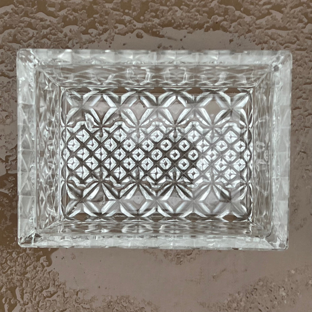 Cendrier et Boîte en Cristal de Bohême à Décor de Feuilles Dorées à l'Or Fin – Années 60-70