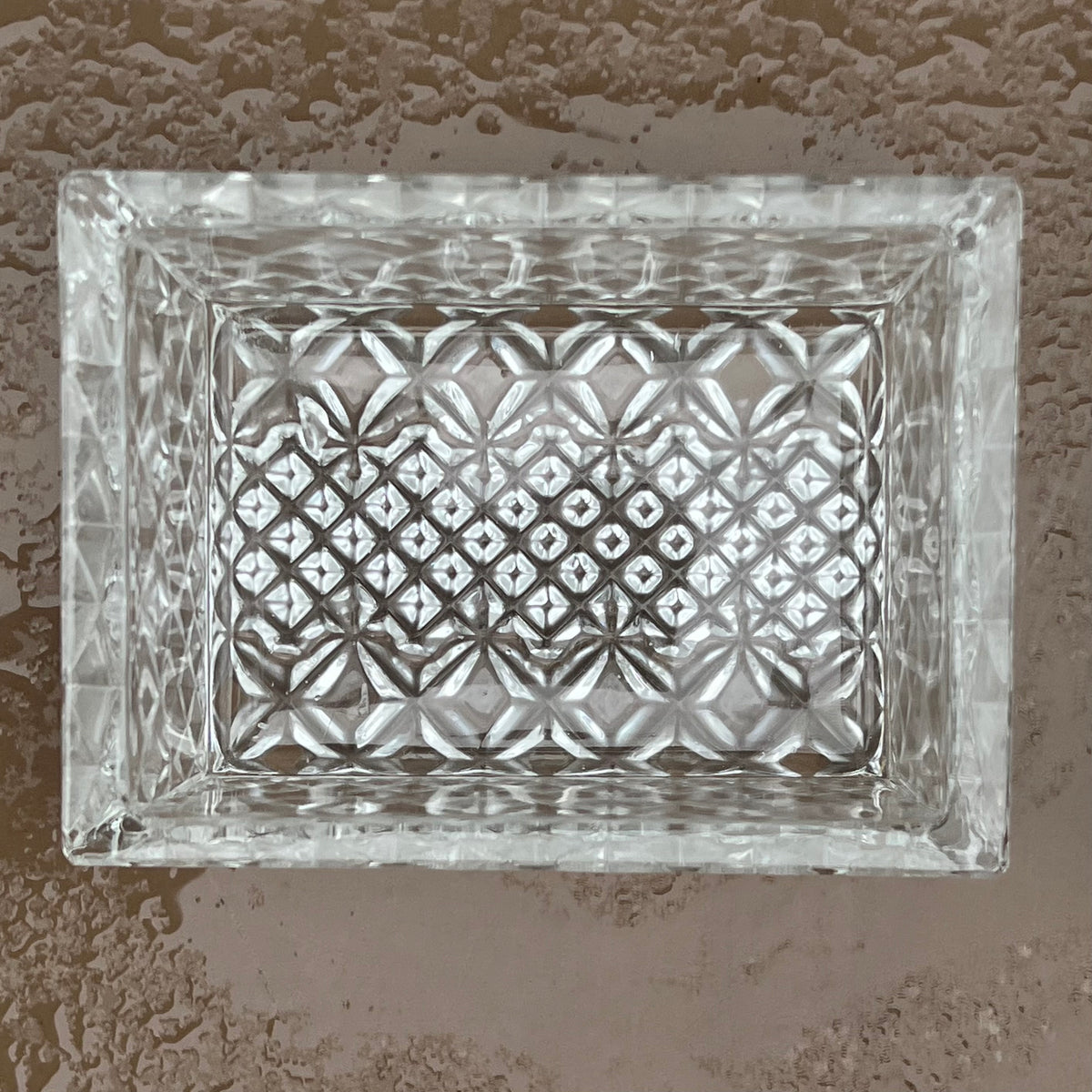Cendrier et Boîte en Cristal de Bohême à Décor de Feuilles Dorées à l'Or Fin – Années 60-70