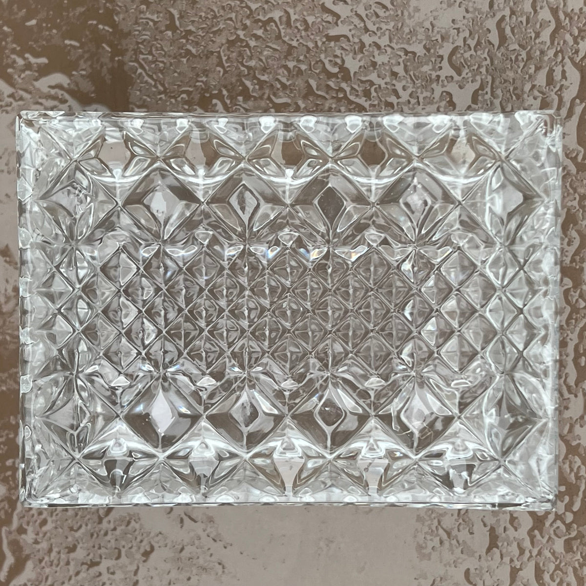 Cendrier et Boîte en Cristal de Bohême à Décor de Feuilles Dorées à l'Or Fin – Années 60-70