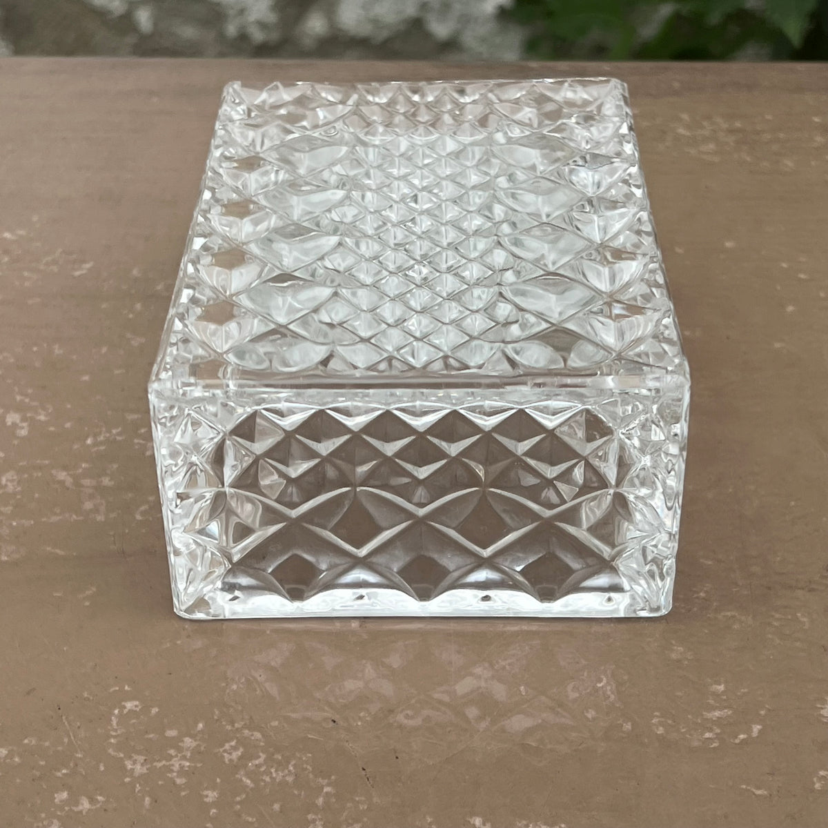 Cendrier et Boîte en Cristal de Bohême à Décor de Feuilles Dorées à l'Or Fin – Années 60-70