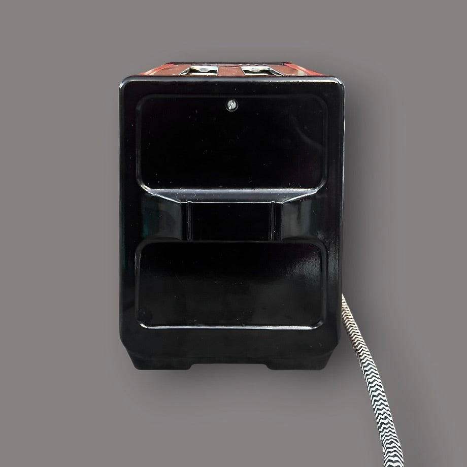 Grille-pain vintage ACEC rouge décoré – Type GP 02 – Bakélite noire – Années 1960