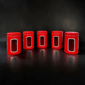 Lot de 5 pots Brabantia vintage rouges – boîtes de conservation métal – années 1970