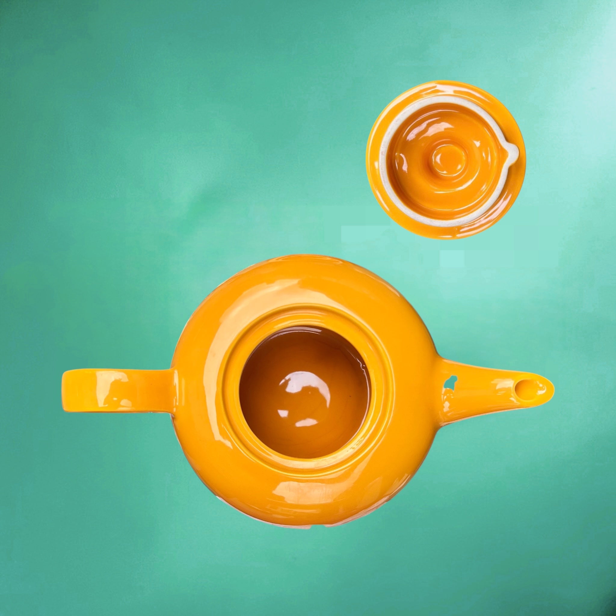 Théière Melitta Germany Heidelberg en Céramique Jaune Vif - Années 70