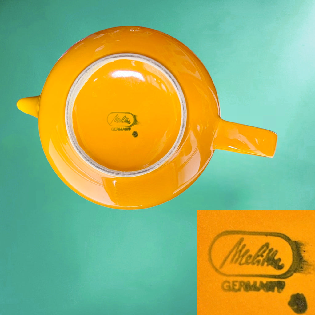 Théière Melitta Germany Heidelberg en Céramique Jaune Vif - Années 70