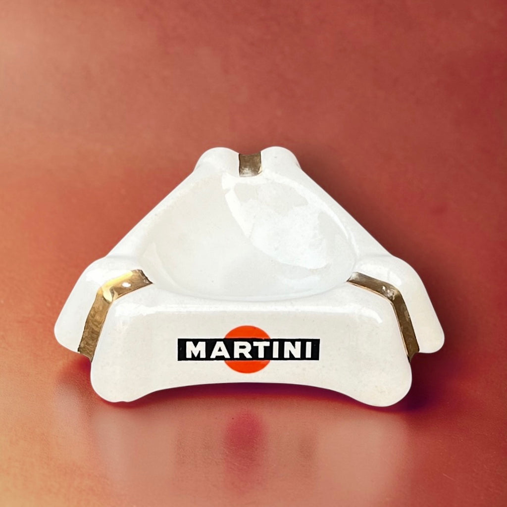 Cendrier Martini vintage en faïence Boch Frères Kéramis – publicité bar années 60