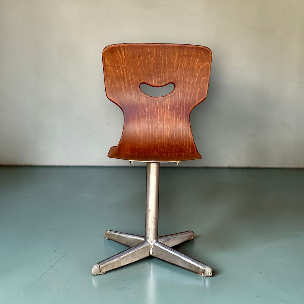 Chaise enfant vintage en bois moulé Pagholz – Smiley mini format