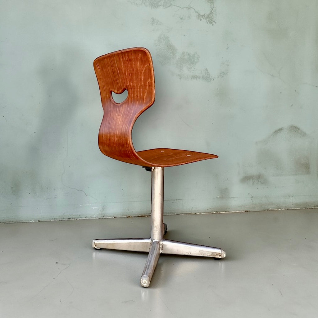 Chaise enfant vintage en bois moulé Pagholz – Smiley mini format