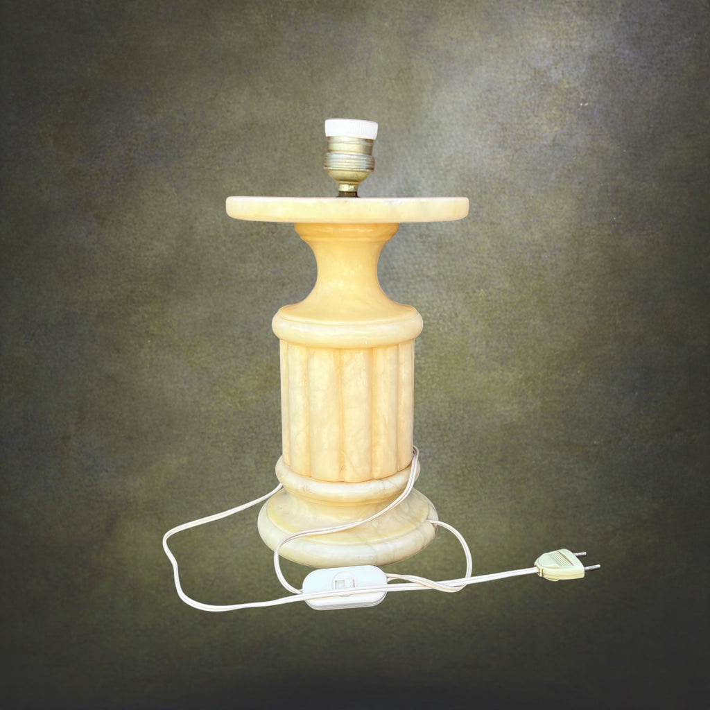 pied-lampe-ancien-albatre-colonne-annees70