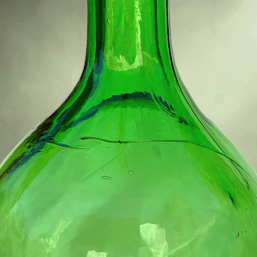 Grande bouteille ancienne en verre vert – bouteille de cave vintage – vase brocante – début XXe siècle