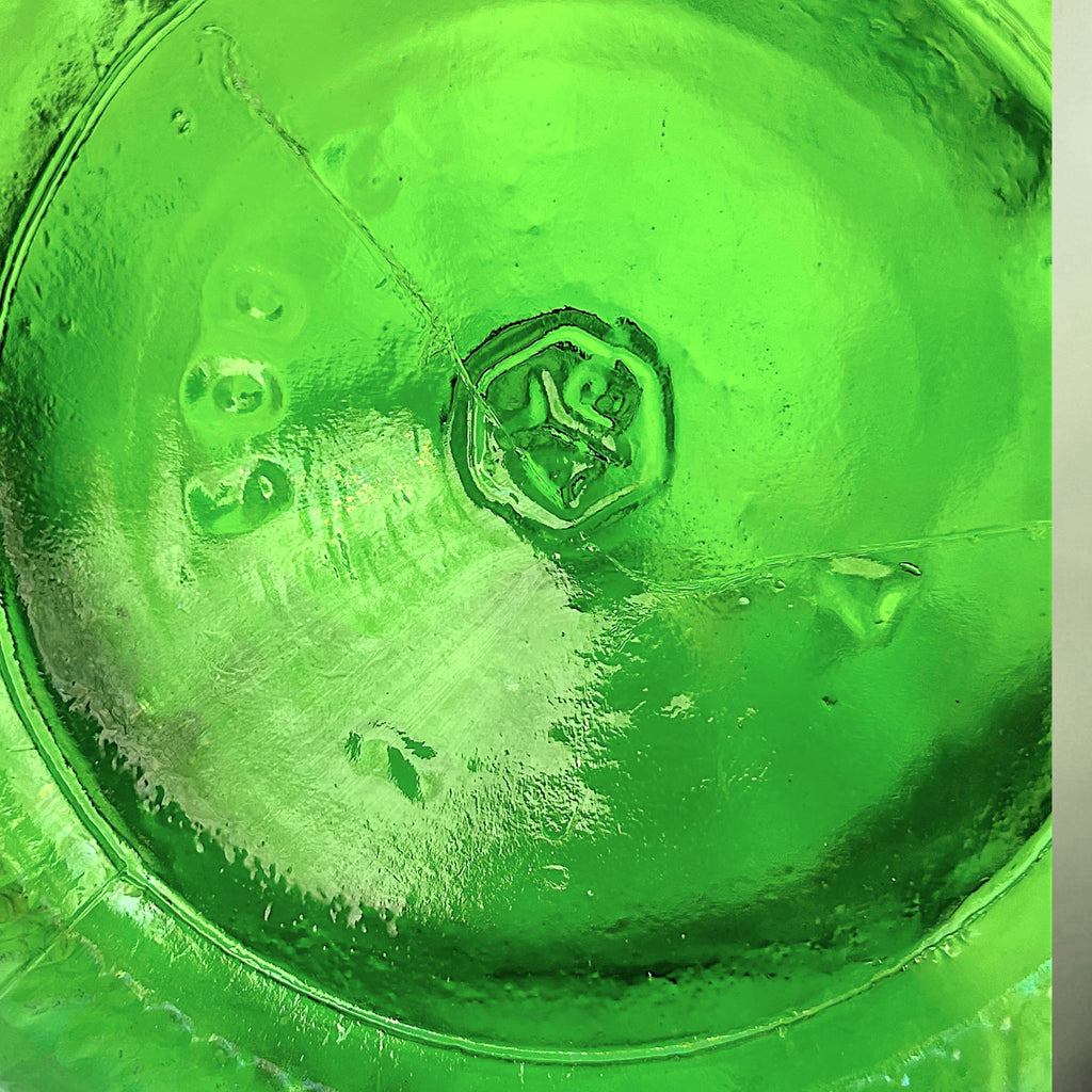 Grande bouteille ancienne en verre vert – bouteille de cave vintage – vase brocante – début XXe siècle