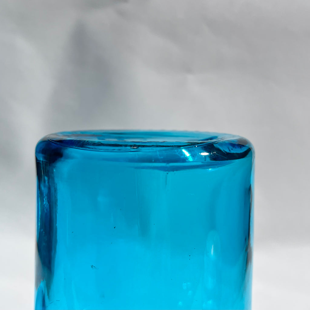 Lot de 5 Bocaux d’Apothicaire en Verre Bleu Made in Belgium - Années 60-70