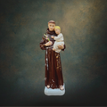Statuette ancienne Saint-Antoine de Padoue en plâtre polychrome
