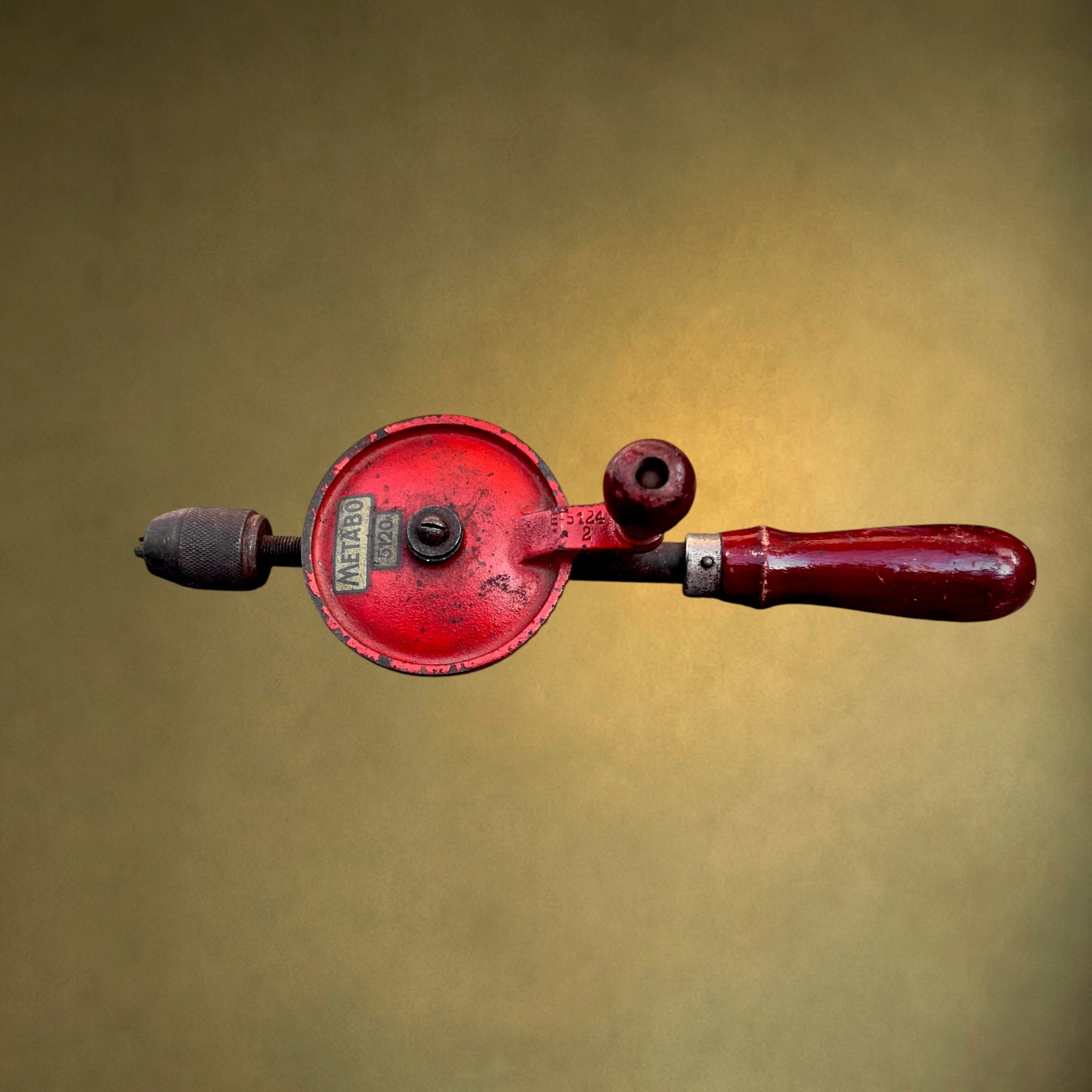 Perceuse Manuelle Chignole Metabo 5120 en Métal Rouge - Années 50-60