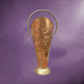 porte-parapluie ancien cuivre repoussé scène flamande laiton anse mobile