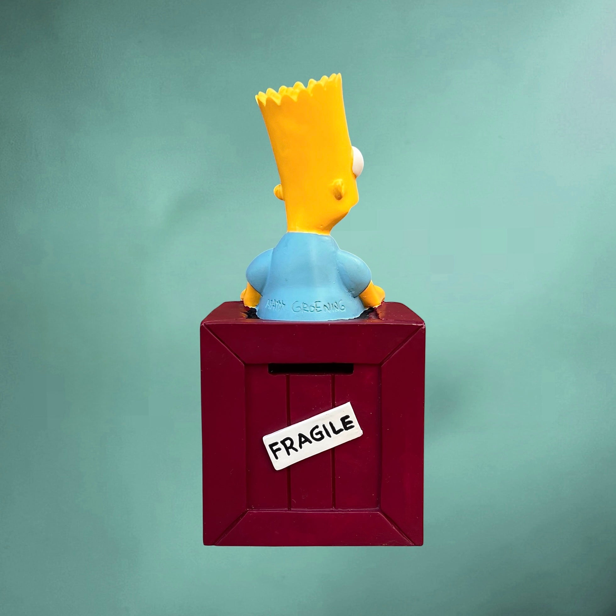 Tirelire Bart Simpson vintage 1997 Fox – figurine résine The Simpsons – objet pop culture années 90 – collection Matt Groening – tirelire cartoon rétro