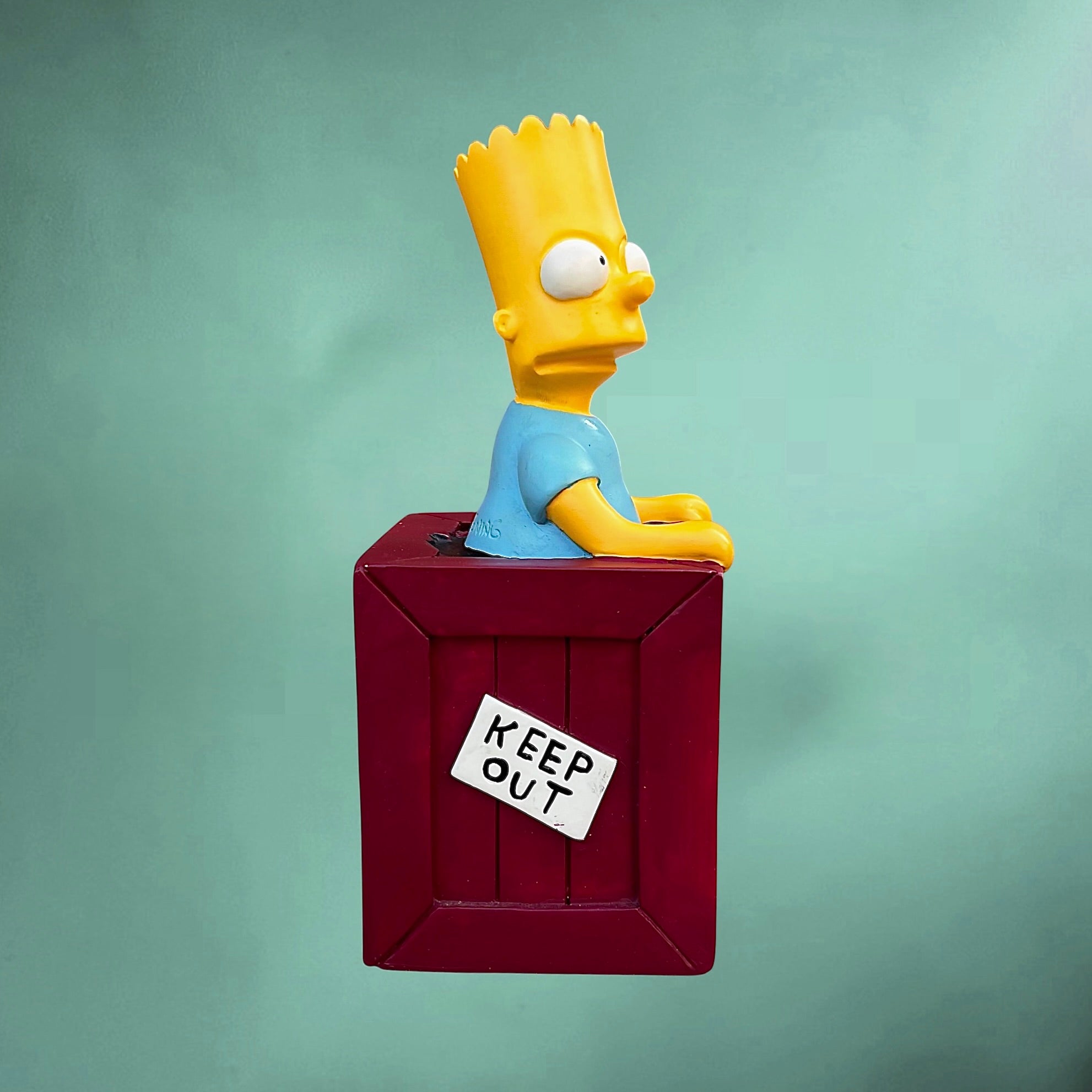 Tirelire Bart Simpson vintage 1997 Fox – figurine résine The Simpsons – objet pop culture années 90 – collection Matt Groening – tirelire cartoon rétro